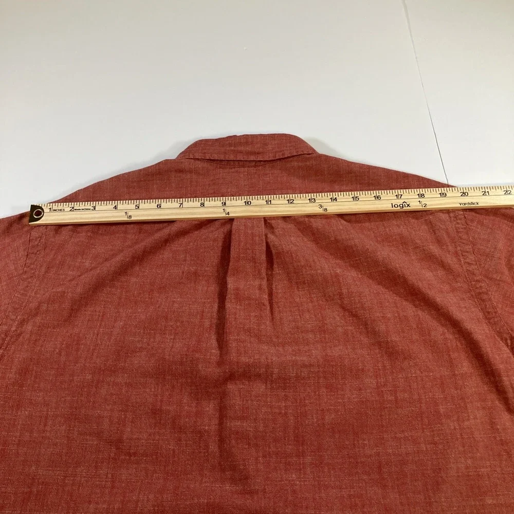 Polo Ralph Lauren Shirt Mens XL Red Slub Cotton Custom Fit Flesh Pony Linen Like